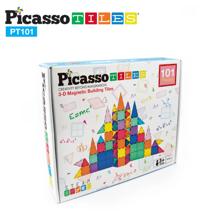 PicassoTiles Magnetic Tile Building Block Classic 101 Pc Playset
