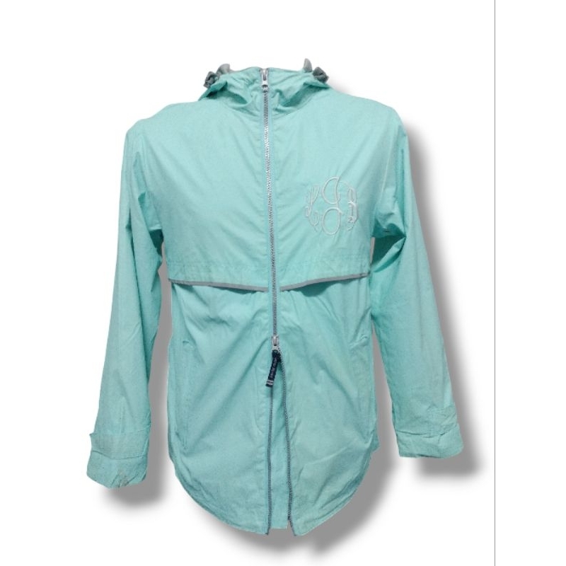 เสื้อแจ็คเก็ตผ้าร่มฮู้ดแขนยาวแบรนด์ CHARLES RIVER APPAREL Size S/M รอบอก40"ยาว28.5" มือ2