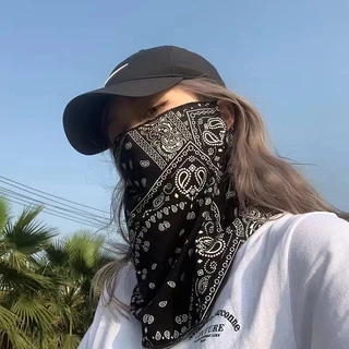 ผ้าบัฟกันแดดSUNMASK สไตล์เกาหลี หน้ากากกันแดด มีรูเกี่ยวหู ป้องกันแสงยูวี ผ้าพันคอผ้าเรยอน ส่งจากไทย