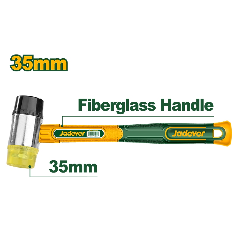 JADEVER ค้อนไนล่อน ด้ามไฟเบอร์ Rubber and plastic hammer (พลาสติก + ยาง) ขนาด 35 มม. รุ่น JDHM7305