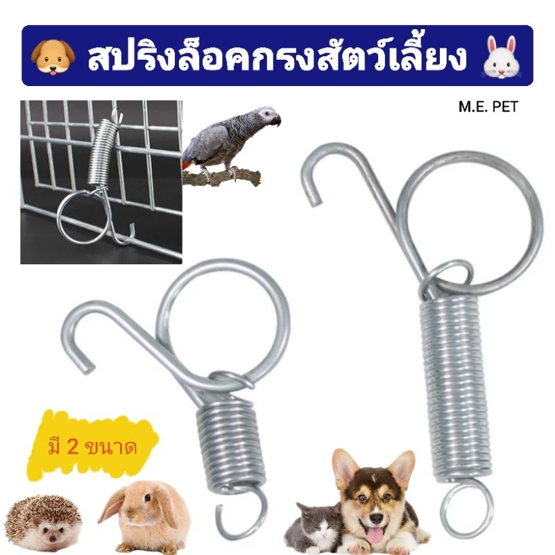 สปริงสำหรับล็อคกรงสัตวเลี้ยง ตัวล็อคกรงนก สปริงล็อคกรงสัตว์ (มี2ขนาด)