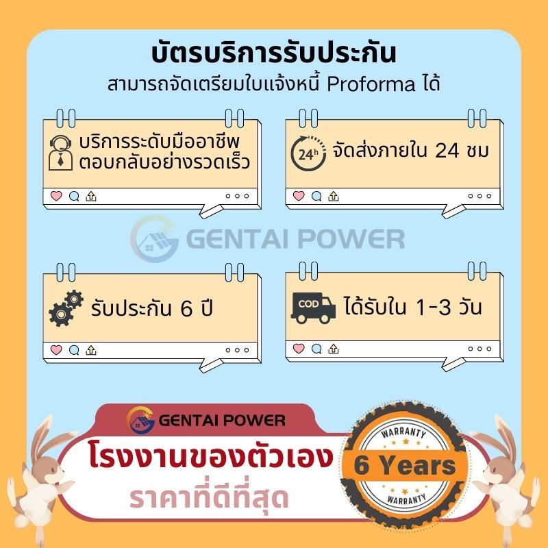 บัตรบริการรับประกัน จัดส่งภายใน 24 ชม รับประกัน 6ปี