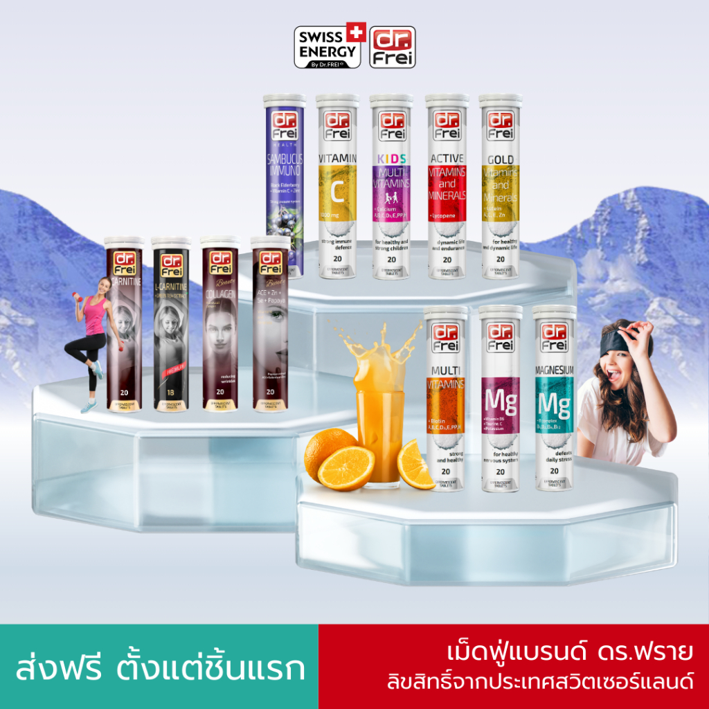 ส่งฟรี Swiss Energy Dr.Frei เม็ดฟู่วิตามินนำเข้า ลิขสิทธิ์จากประเทศ สวิตเซอร์แลนด์