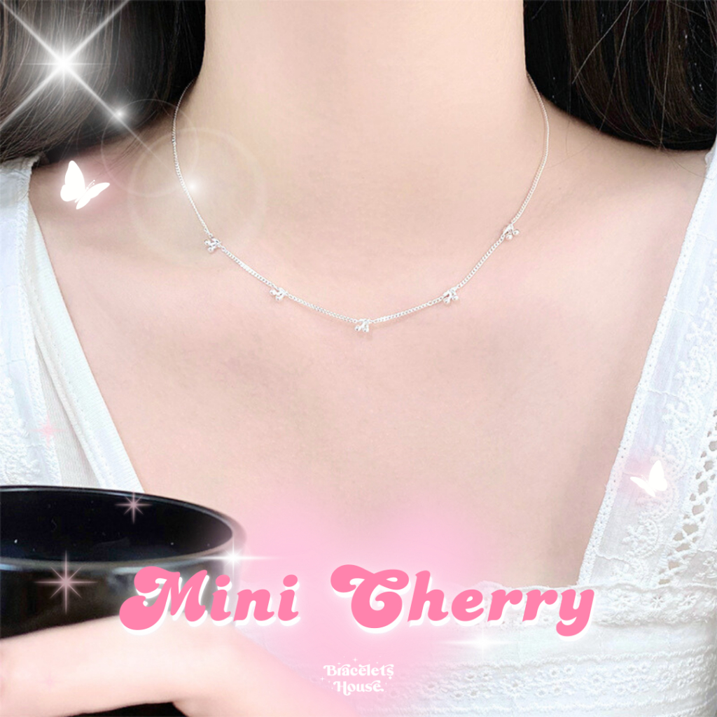 สร้อยคอเงินแท้ Mini Cherry ‎ ส่งฟรี EMS !