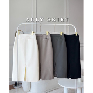 imily.style : Ally Skirt (กระโปรงผ่าหน้า) พรีเฉพาะสีivory SI…