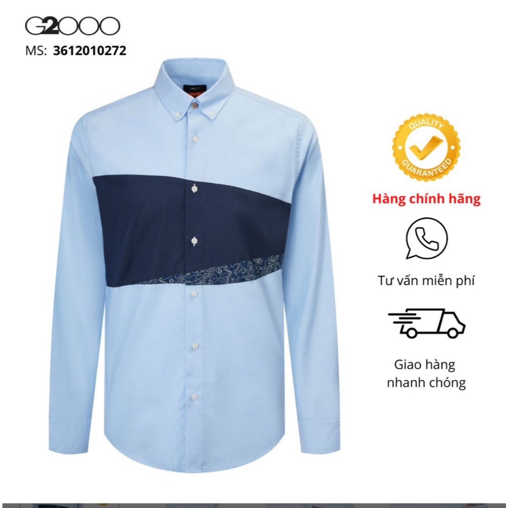G2000 เสื้อเชิ้ตแขนยาวลำลองผู้ชาย ทรงสมาร์ทฟิต (SMART FIT) รุ่น 3612010272 Blue