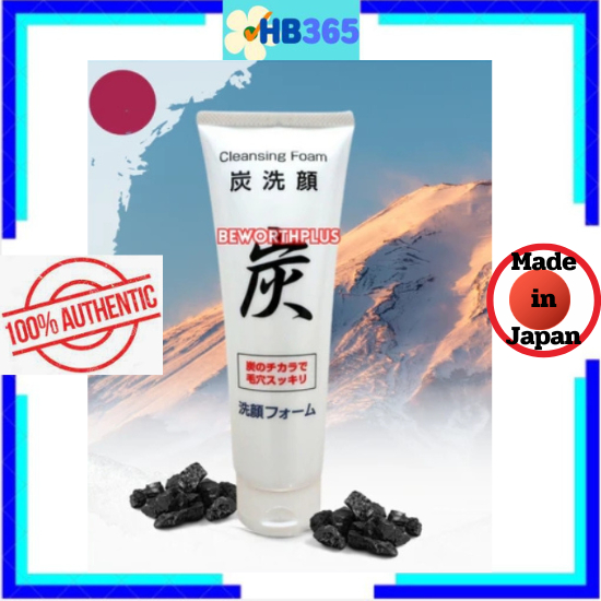 มาใหม่!!!โฟมล้างหน้าถ่านภูเขาไฟ ฟูจิ ช่วยทำให้ผิวหน้าเนียนเรียบ kumano yushi charcoal cleansing foam 150g MADE IN JAPAN