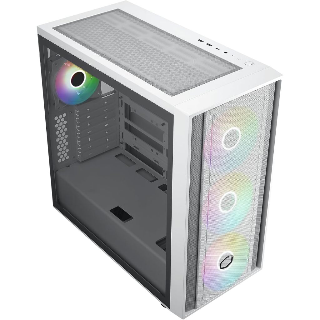 CASE (มีพัดลม ARGB 4 ตัว) COOLER MASTER MASTERBOX 600 (BLACK) (E-ATX) -2 ปี