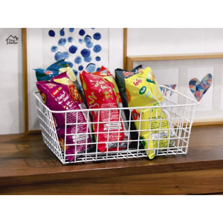[Tiny Decor] ตะกร้าเหล็กใส่ของ อเนกประสงค์ มีหูจับ วางโต๊ะ วางพื้น เก็บของ จัดระเบียบ้าน แต่งบ้าน สไตล์มินิมอล