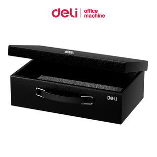 [ของแถมฟรี] Deli ตู้เซฟ เซฟกันไฟ กล่องเก็บเงิน เคลือบสีกันรอย กันไฟได้ถึง1000องศา นาน15นาที Cash box
