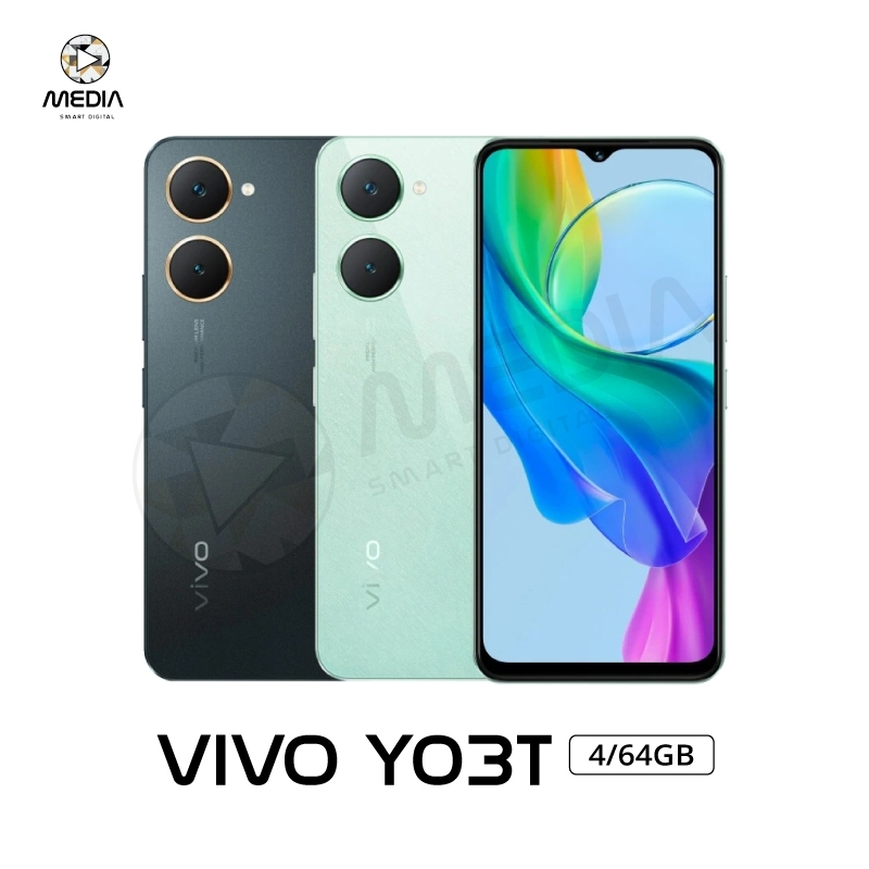 Vivo Y03t (4GB+64GB) โทรศัพท์มือถือวีโว่ | แบตเตอรี่ 5000 mAh+ชาร์จไว | หน้าจอ 90Hz ประกันศูนย์1ปี
