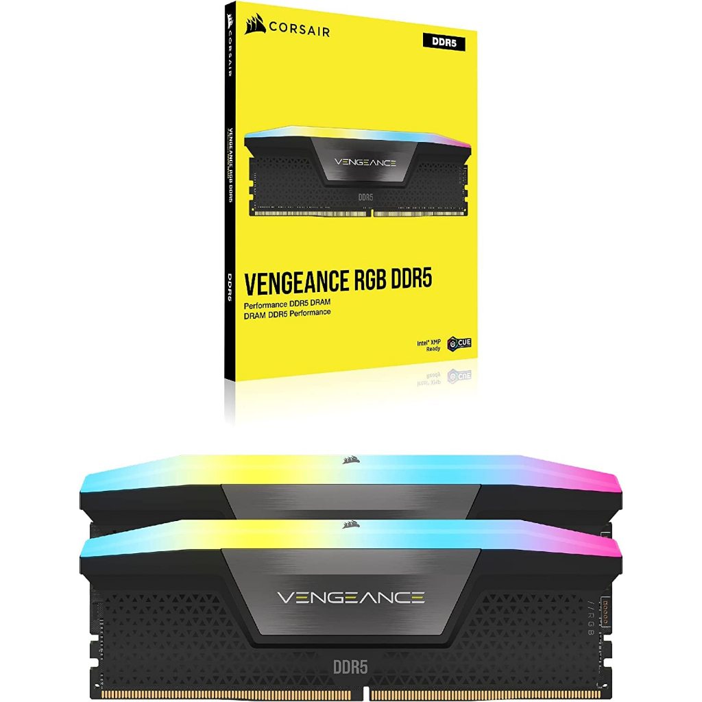 RAM DDR5 96GB (48GBx2) 6400MHz CORSAIR VENGEANCE RGB DDR5 (INTEL XMP) (BLACK) มีประกัน ขายถูก