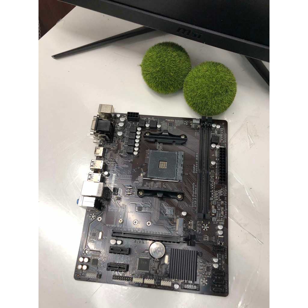 MAINBOARD AM4 GIGABYTE GA-A320M-S2H สินค้าใช้งานแล้ว ไม่มีกล่อง ไม่มีฝาหลัง