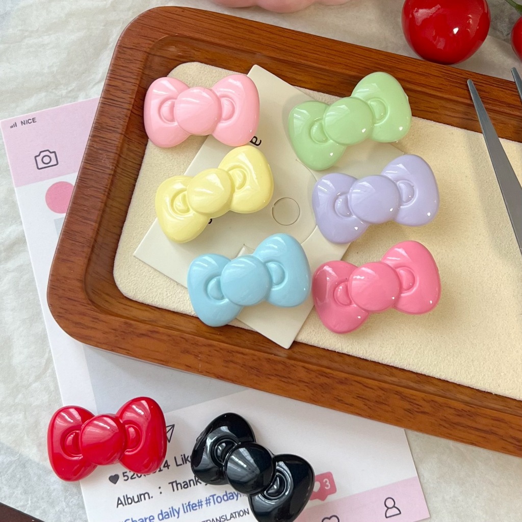 พร้อมส่ง🇹🇭 ราคา/ชิ้น B032 กิ๊บติดผม โบว์เล็กสีสันสดใส หลากหลายสี เครื่องประดับผม