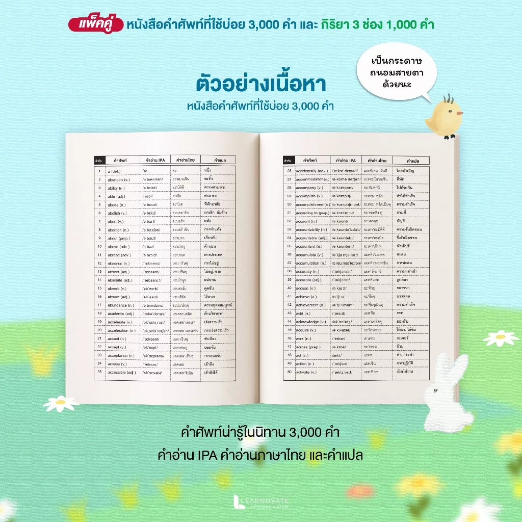 หนังสือคำศัพท์จากนิทาน 3000 คำที่พบบ่อย และ กริยา 3 ช่อง 1000 คำ พร้อมคลิปเล่านิทาน thumbnail 7