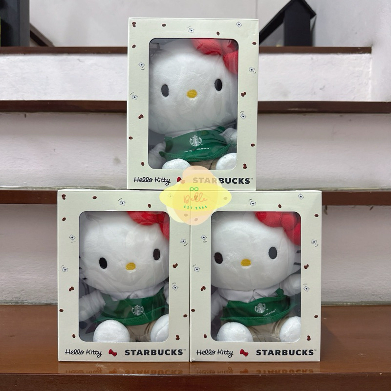 ((พร้อมส่ง📦)) 50th Hello Kitty x Starbuck ตุ๊กตาคิตตี้