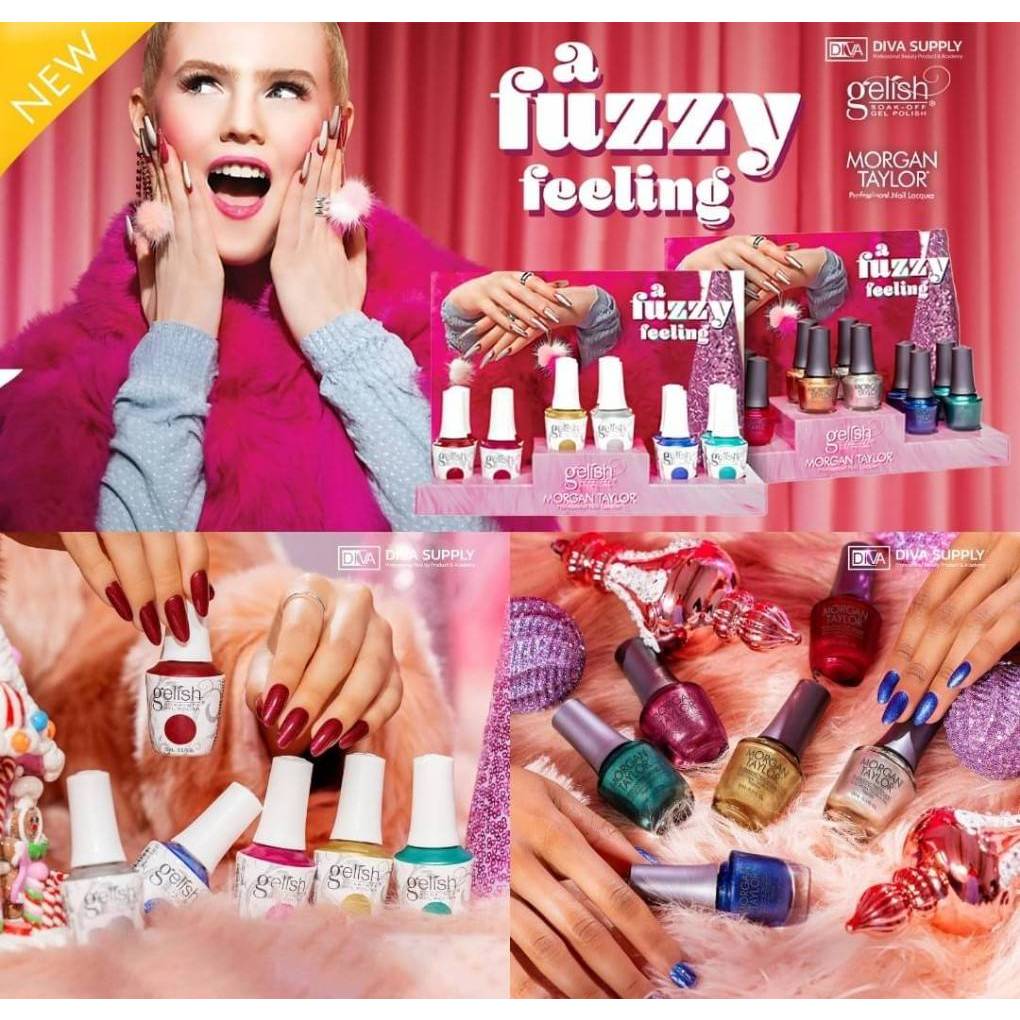 🆕️เซตสีเจล+เซตสีธรรมดา Gelish + Morgan Taylor 'Fuzzy Feeling' Christmas collection🇺🇸ของแท้จากUSA