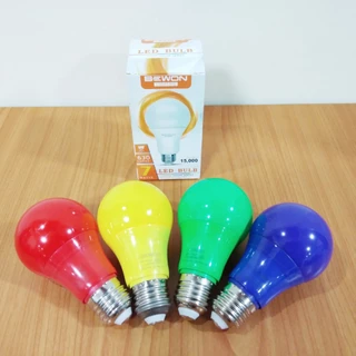 หลอดไฟบับสี LED 7W สีแดง เหลือง น้ำเงิน เขียว Bewonlighting เหมาะตกแต่งร้านและบ้าน