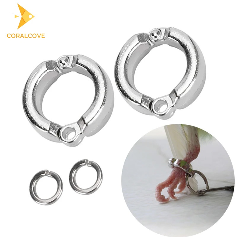 coralcoveshop ห่วงขานก ห่วงเปิดนก ห่วงใส่ขานกแก้ว โซ่นก เชือกนก 3-15มม. สำหรับนกขนาดเล็ก
