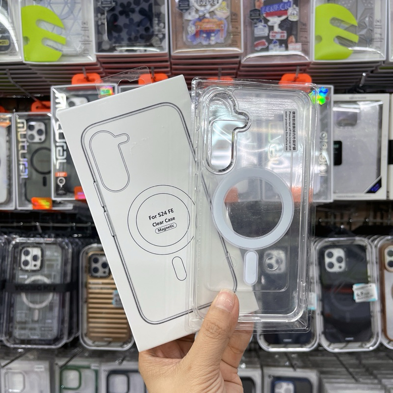 BK เคสใส Samsung GalaxyS24 FE S23 FE หลังแข็งขอบนิ่ม Magenetic case ใส กันกระแทก โชว์ตัวเครื่อง