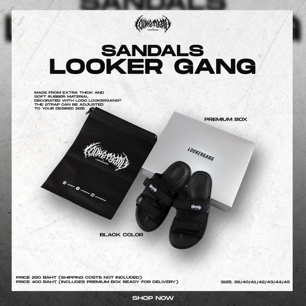 LOOKER-รองเท้าแตะlooker (สีดำ)รุ่นใหม่ (9%Clothing)