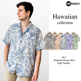 THE ROOM'S - เดอะรูม เสื้อฮาวาย โคตรนุ่ม แขนสั้น ไม่ต้องรีด เสื้อยับยาก ผ้าดีมาก ลาย Hilo