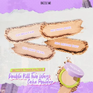 [SET Primer+Two Way Powder] DAZZLE ME Supore-Fine Skin Makeup Primer + BTF Double Kill Two Way Cake Powder