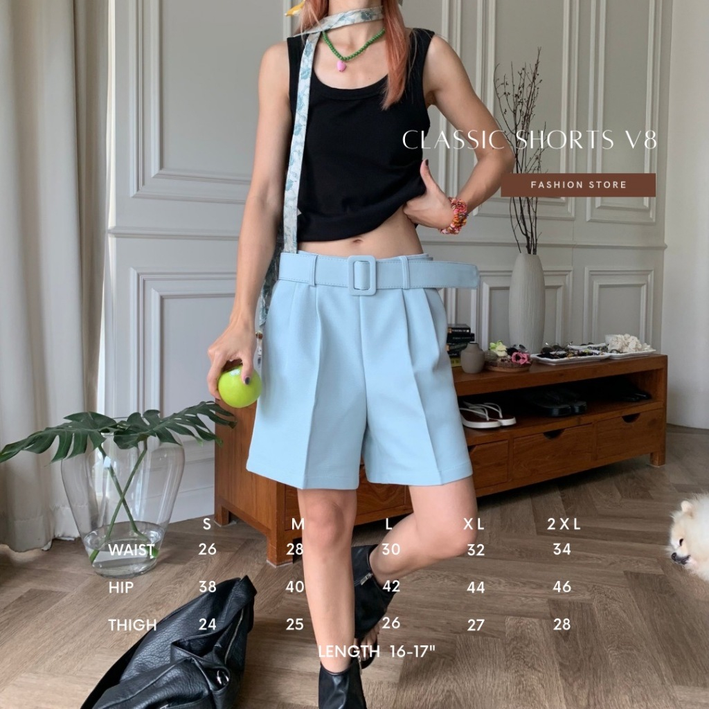 Fashion store-Classic shorts-V8(พร้อมส่ง)-กางเกงขาสั้น