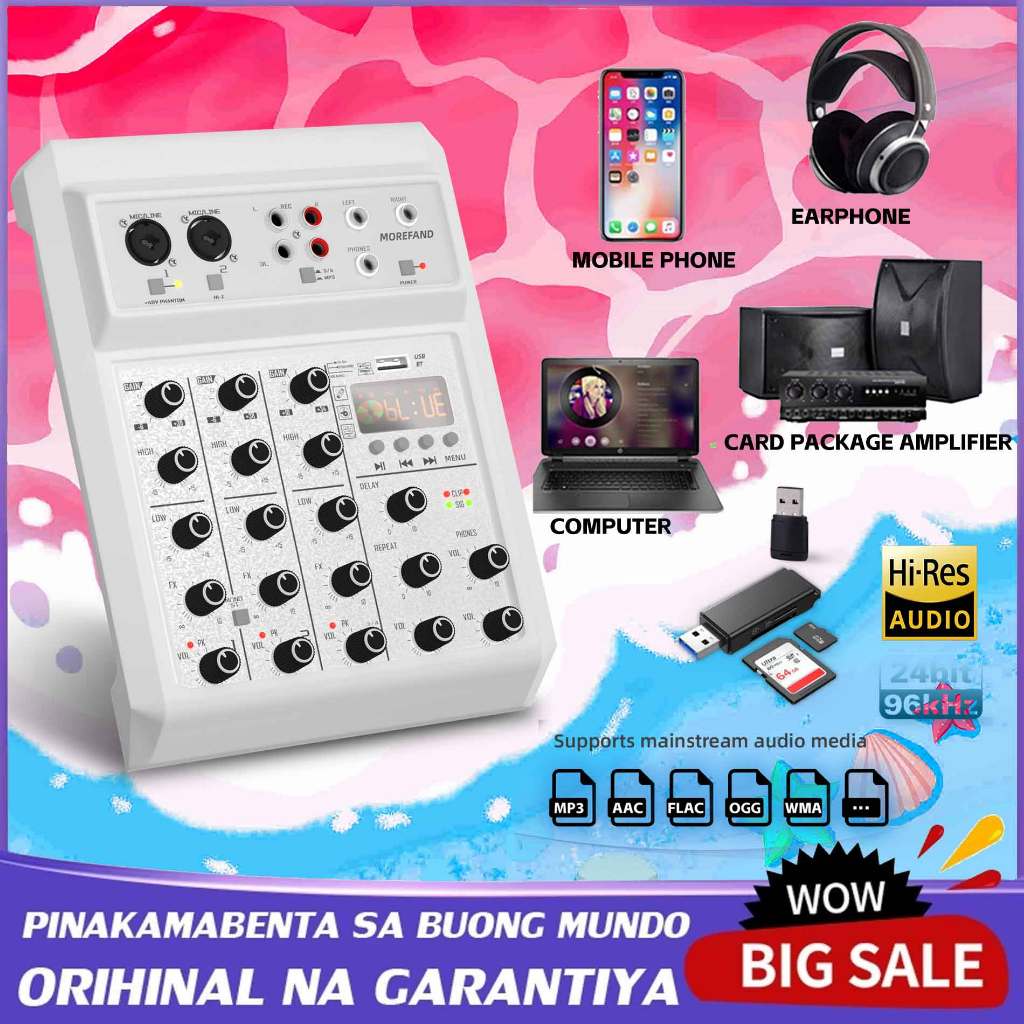 mixer audio 4 channel มิกเซอร์ เครื่องเสียง Bluetooth 4 / 6 / 8 ช่อง mixer เครื่องเสียง 16 DSP มิกเซ