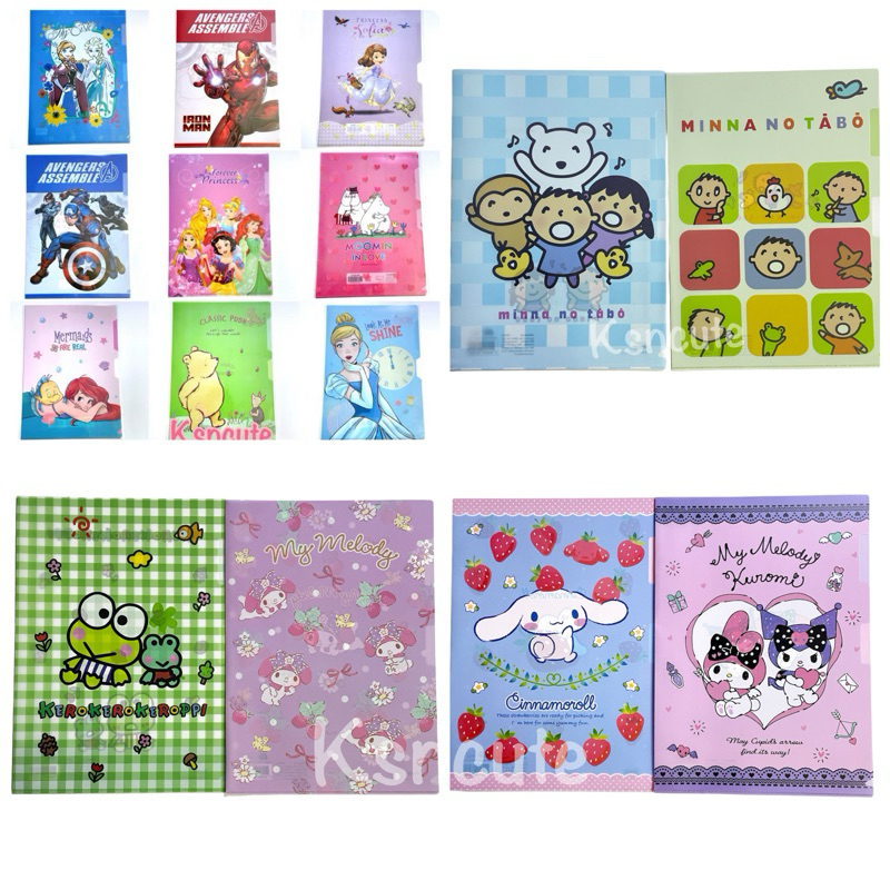 แฟ้มสอดข้าง A4 แบบ1ช่อง sanrio ลายลิขสิทธิ์แท้ แฟ้มพลาสติก