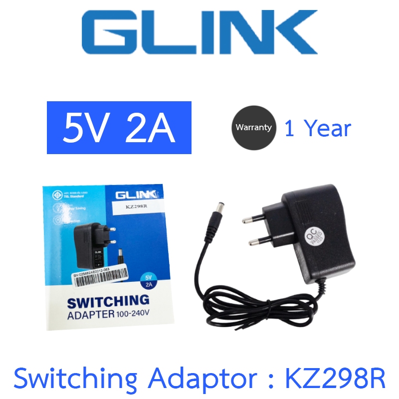 GLINK Switching Adapter Adaptor อะแดปเตอร์ AC100-240V 5V 2A รุ่น KZ298R