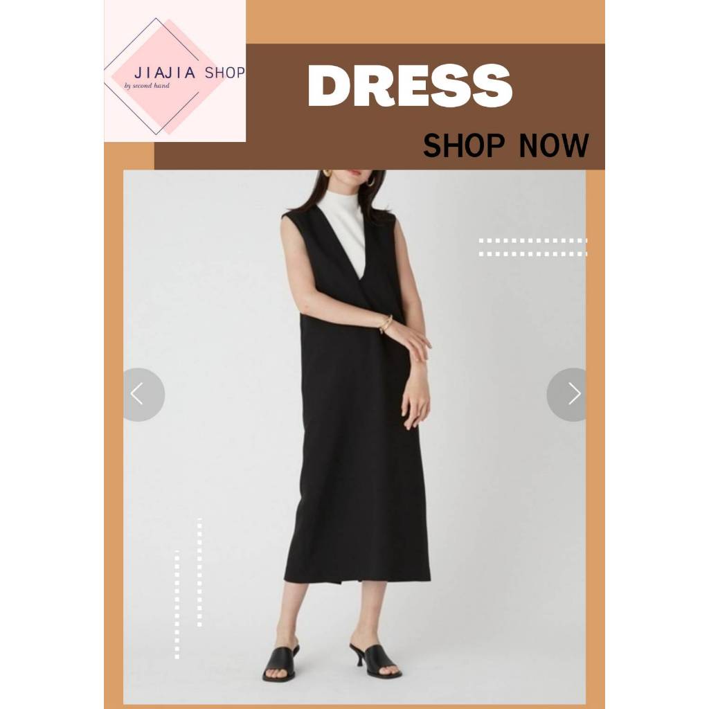 เดรสคอวีลึก 🌿 ragout 🌿   (มือสองงานคัด สภาพใหม่)