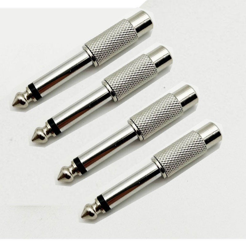 6.35mm MONO ปลั๊ก ท้าย RCA แจ๊ค (โลหะ) อีเล็กโทรนิกส์ ปลั๊ก ปลั๊กแจ๊ค ปลั๊กแจ็ค ปลั๊กท้ายrca 6.35mm 