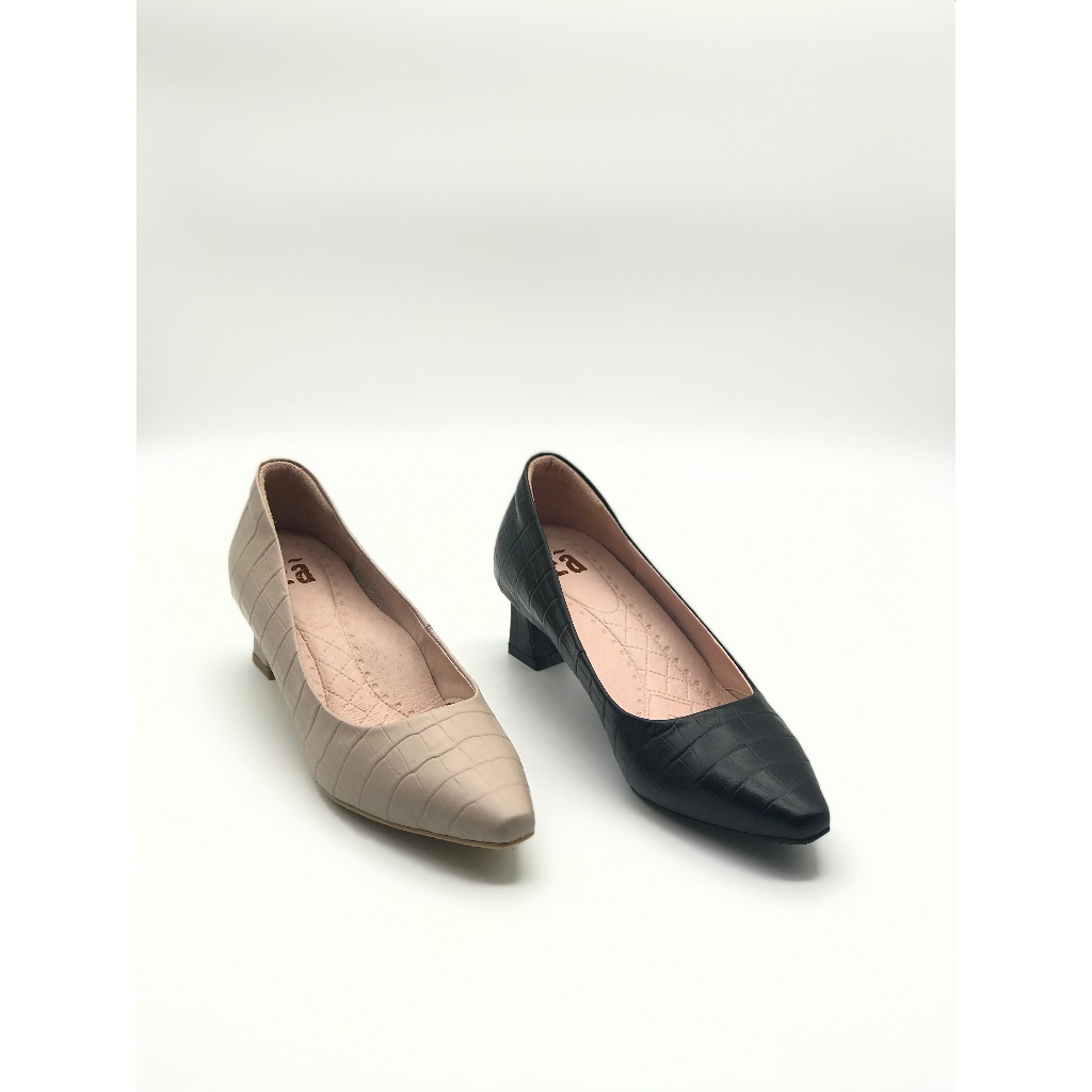 Eastman Pattern Working Heels, Black/Nude