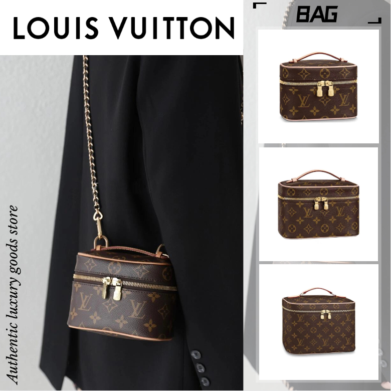 หลุยส์วิตตอง 🍒LV Louis Vuitton NICE NANO กระเป๋าเครื่องสำอาง 🍒กระเป๋าถือผู้หญิง