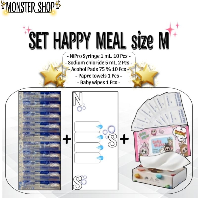 SET HAPPY MEAL size M ชุดผลิตภัทร ทำความสะอาดผิว เปียก&แห้ง