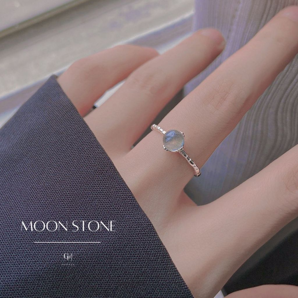 OUTLETS ล้างสต็อกจากโรงงานตรง แหวนเงิน Moon Stone Ring แหวนเงินแท้ เเหวนแฟชั่น แหวนสวยๆ แหวน