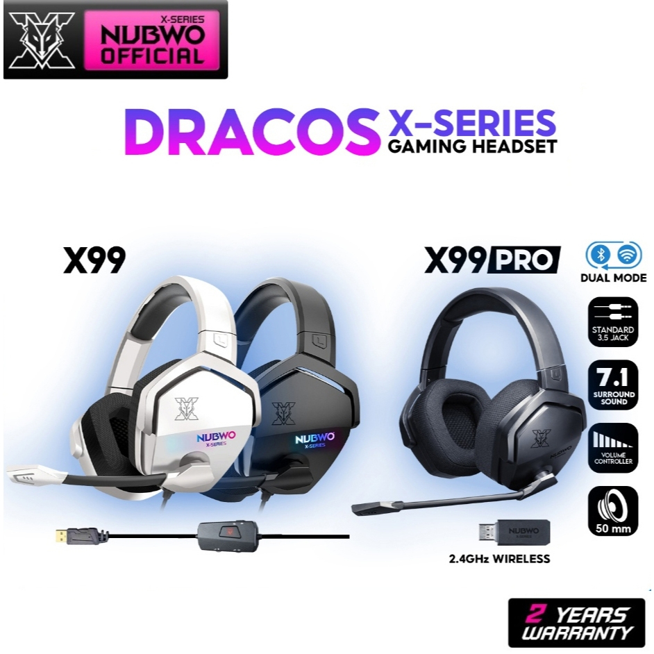 NUBWO X99 PROGAMING HEADSET 7.1 หูฟังคอมพิวเตอร์ หูฟังครอบหูไร้สาย