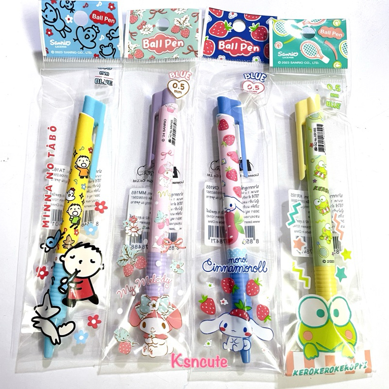 ปากกาลูกลื่น ปากกาเจล 0.5  sanrio mymelody cinnamoroll kerokero minna หมึกน้ำเงิน