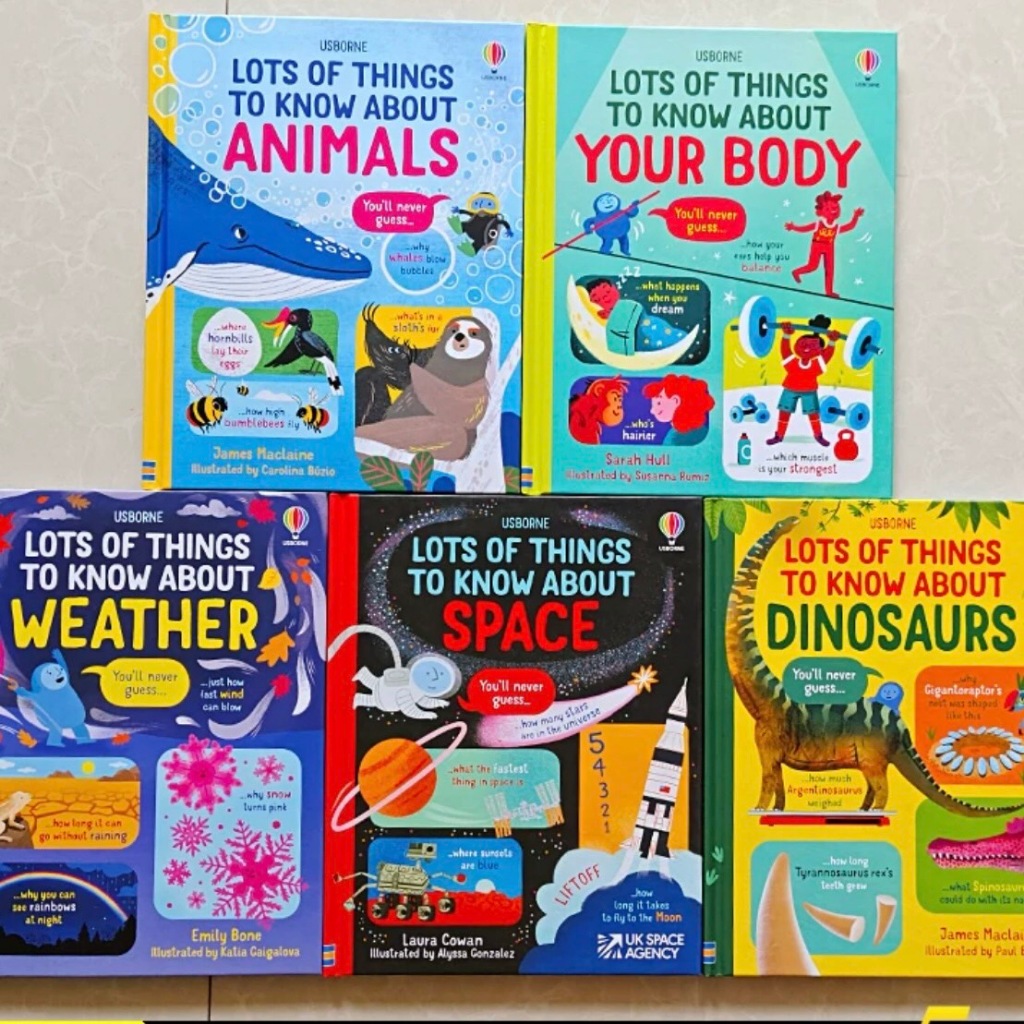 พร้อมส่ง หนังสือชุด​ Usborne Lots of​ ​thing​ to​ know about  หนังสืออ่านภาษาอังกฤษชุดความรู้รอบตัว​