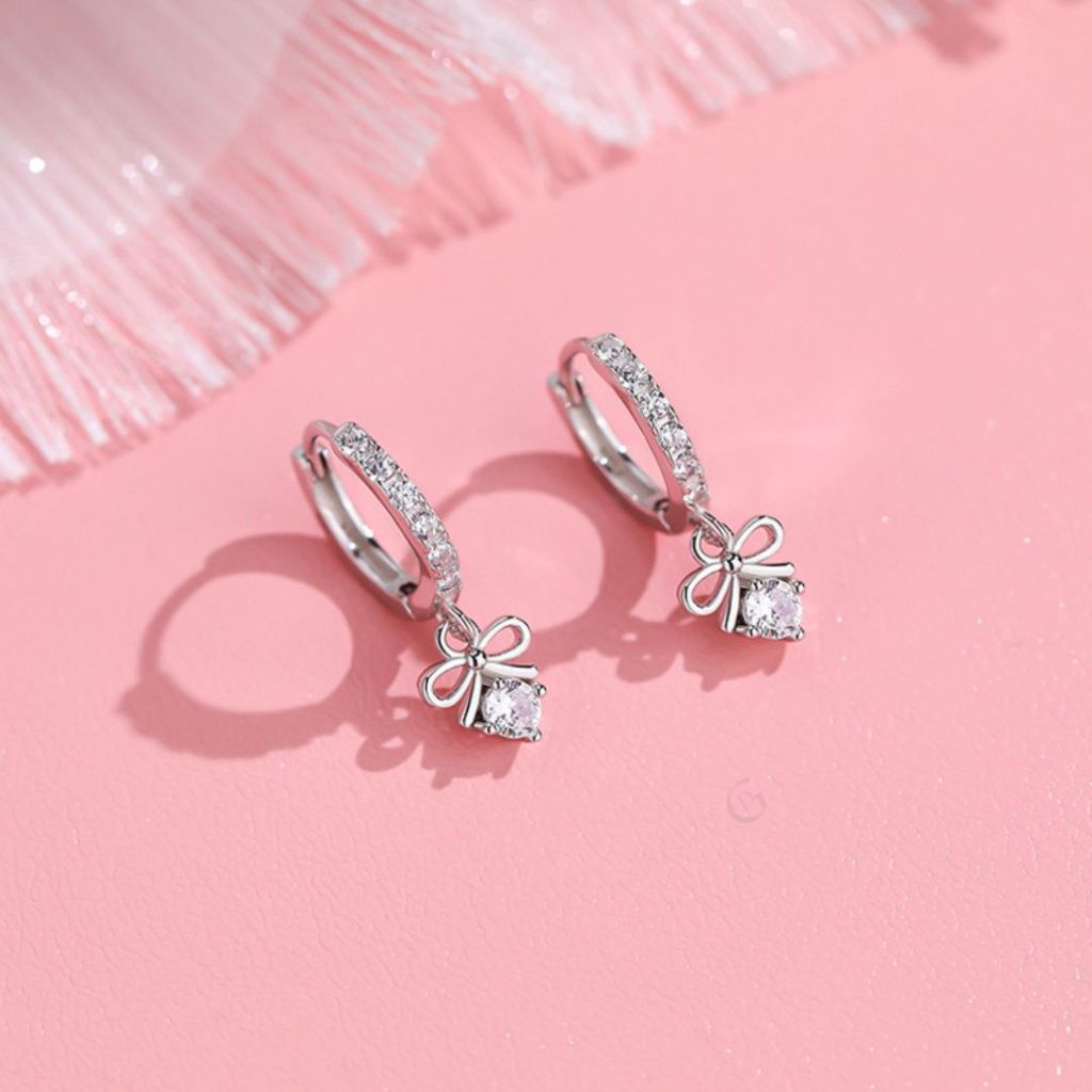 GLAMOR✨ต่างหูเงินแท้ Obsessed ตุ้มหูห่วง ตุ้มหูยาว ต่างหูโบว์ ตุ้มหูวงกลม ต่างหูเงิน ต่างหูแฟชั่น รูปที่ 6