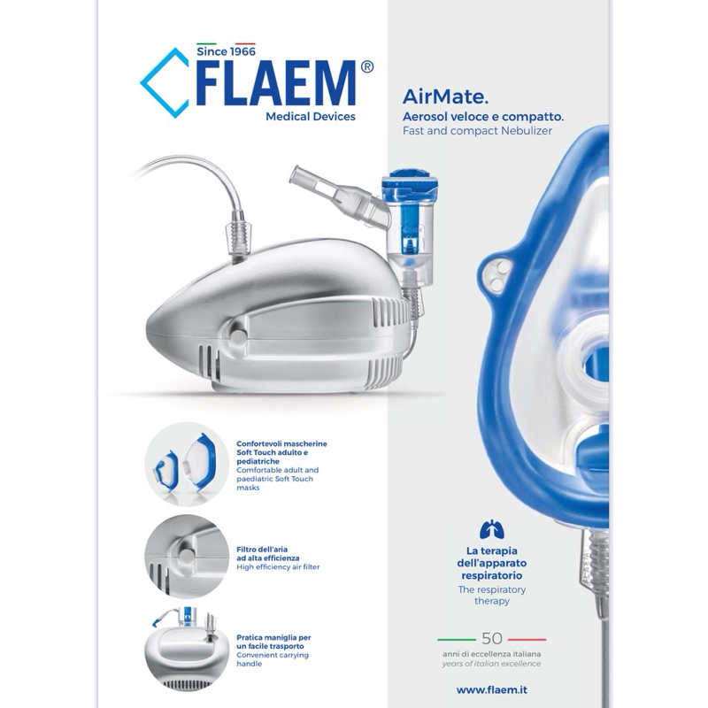 👍รุ่นใหม่👍เครื่องพ่นละอองยา ประเทศอิตาลี คุณภาพดี ราคาประหยัด ยี่ห้อ FLAEMNUVA รุ่น Air Mate รุ่นใหม่ และ รุ่น PRIMO NEB