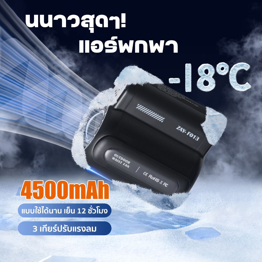 พัดลมแขวนคอ พัดลม พัดลมคาดเอว พัดลม ติดเอว ​ลมสูงอายุการใช้งานแบตเตอรี่ยาวนาน พัดลมเอวแขวน ชาร์จ
