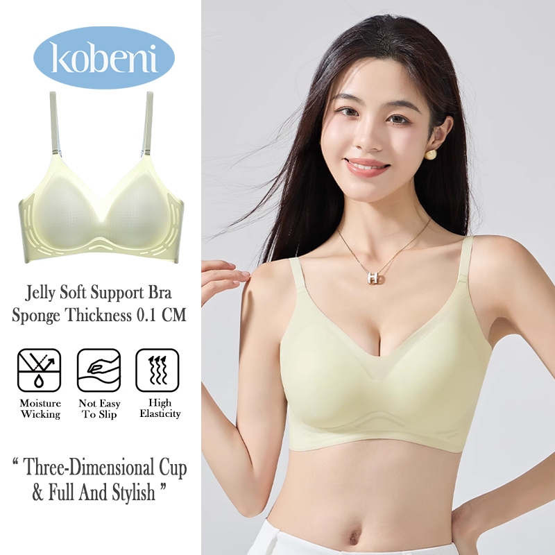 ⭐KOBENI⭐ชุดชั้นในผู้หญิง เจลลี่บรานุ่มมากก ไร้โครง บราไร้ขอบ ฟองบราดันทรง กระชับอกชิดใส่สบาย