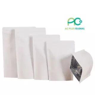 ถุงซิปล็อค ถุงคราฟท์ สีขาวทึบ มีซิปล็อค ตั้งได้ ถูกชัวร์ [50ใบ] - Acplusglobal