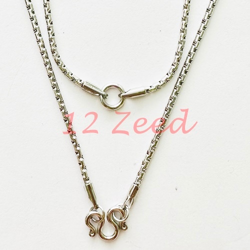 สร้อยคอห้อยพระ 1 องค์มีหลัง (2 องค์) งานสแตนเลส ลายผ่าหวายยาว ขนาด 1.8 มิล สแตนเลสแท้ 100% สร้อยสวมคอ เครื่องประดับ