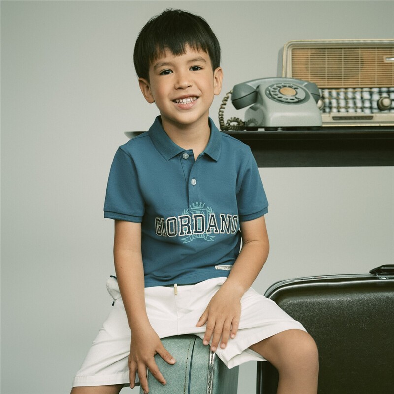 GIORDANO เสื้อโปโลเด็กแขนสั้น Junior’s Polo 03013232