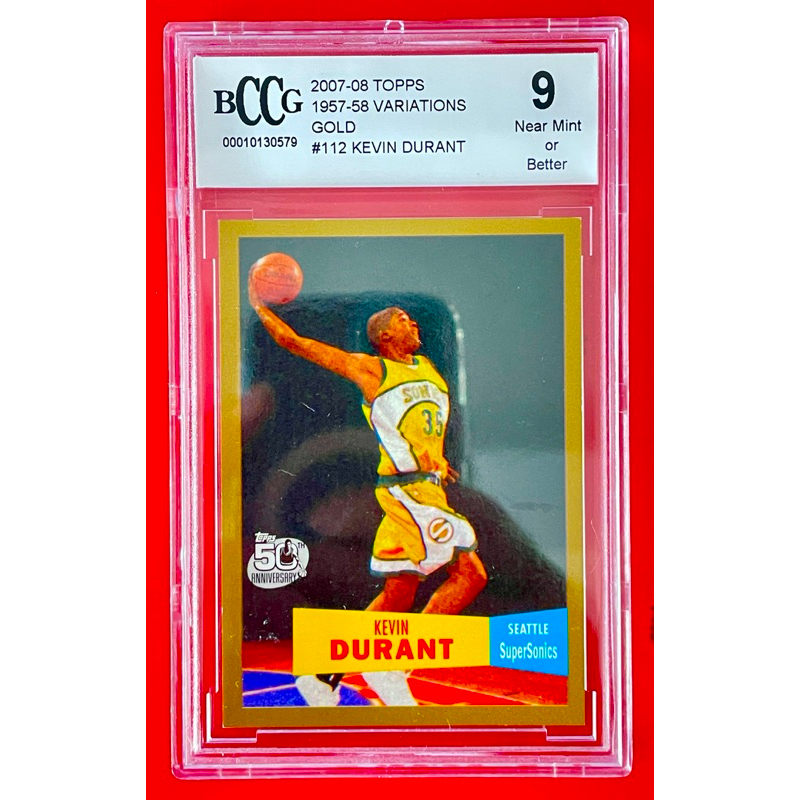 2007 TOPPS GOLD #112 KEVIN DURANT RC 1957-58 VARIATION #/2007 Near Mint BCCG 9