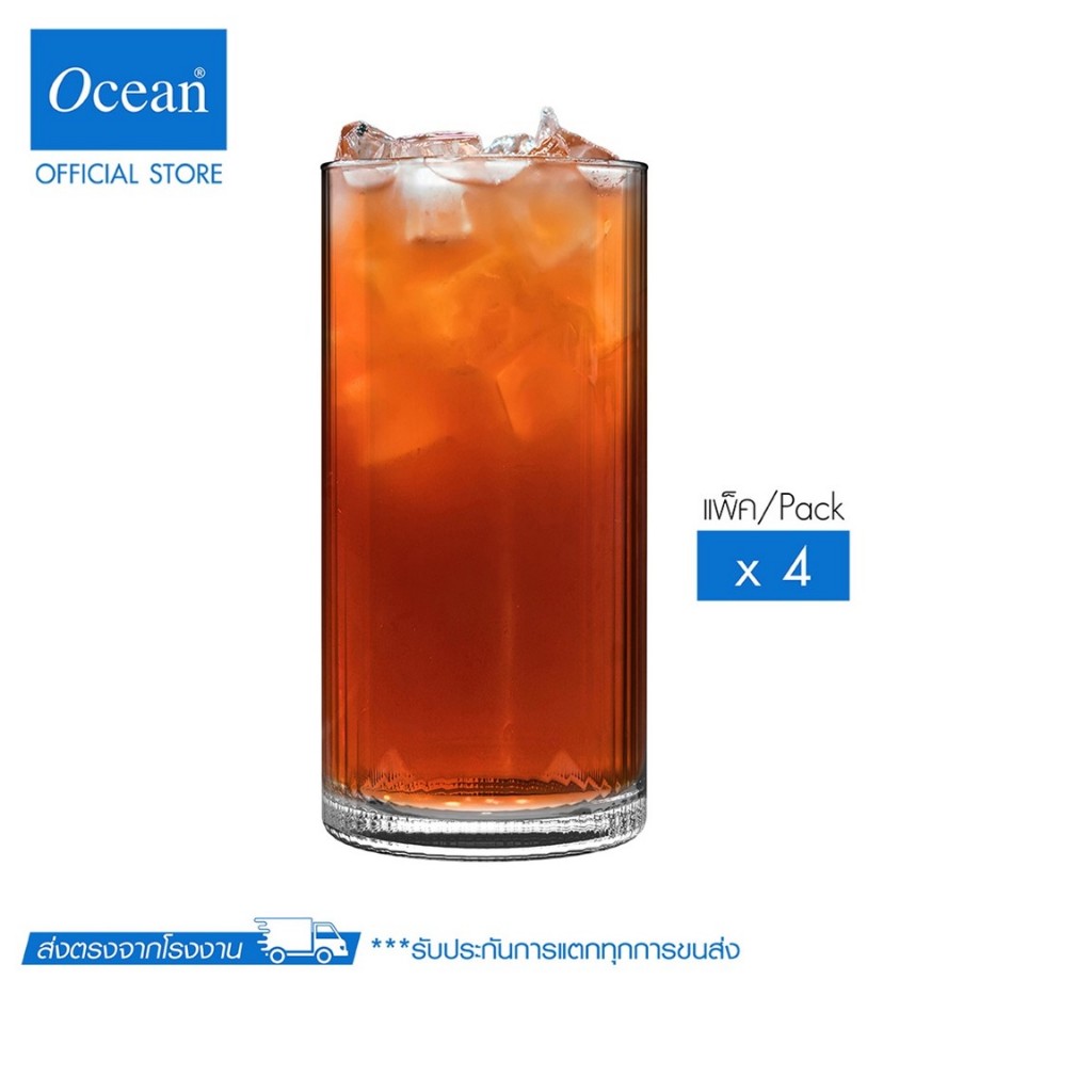 OCEAN แก้วน้ำ PULSE LONG DRINK 370 ML. (Pack of 4)