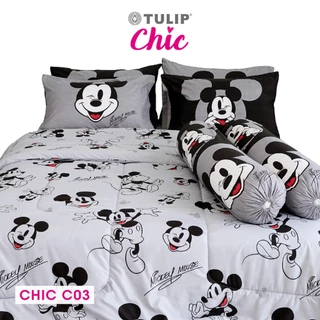 TULIP CHIC มิกกี้เมาส์ CHIC C03 Mickey ลิขสิทธิ์แท้ดิสนีย์ ชุดผ้าปู ผ้าห่มนวม สไตล์มินิมอล สัมผัสนุ่มไม่ระคายผิว